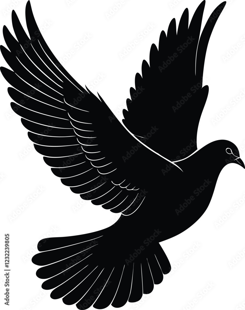 Obraz premium Flying bird Silhouette, Vector Design