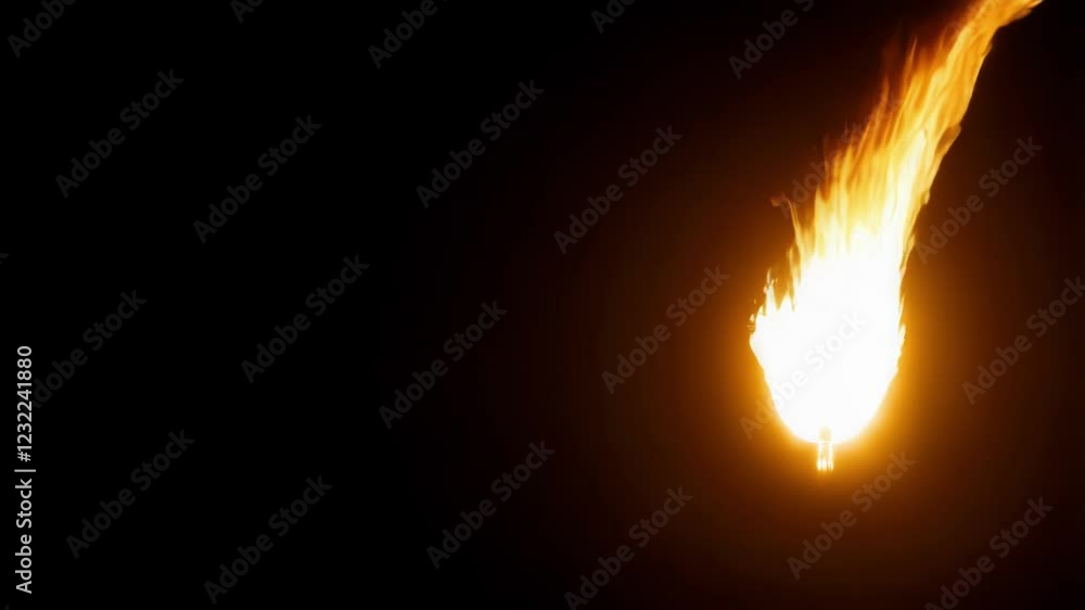 Fastfire Ball Realistic fireball with orange and yellow flames moving fast diagonally ...