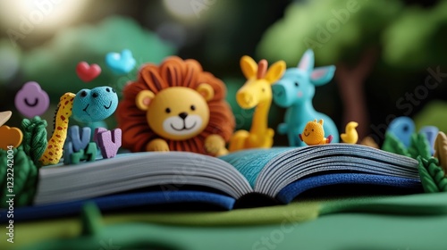 Whimsical Animal Friends in a Storybook Setting