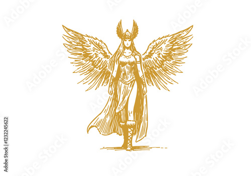 Valkyrie hand drawn sketch vector