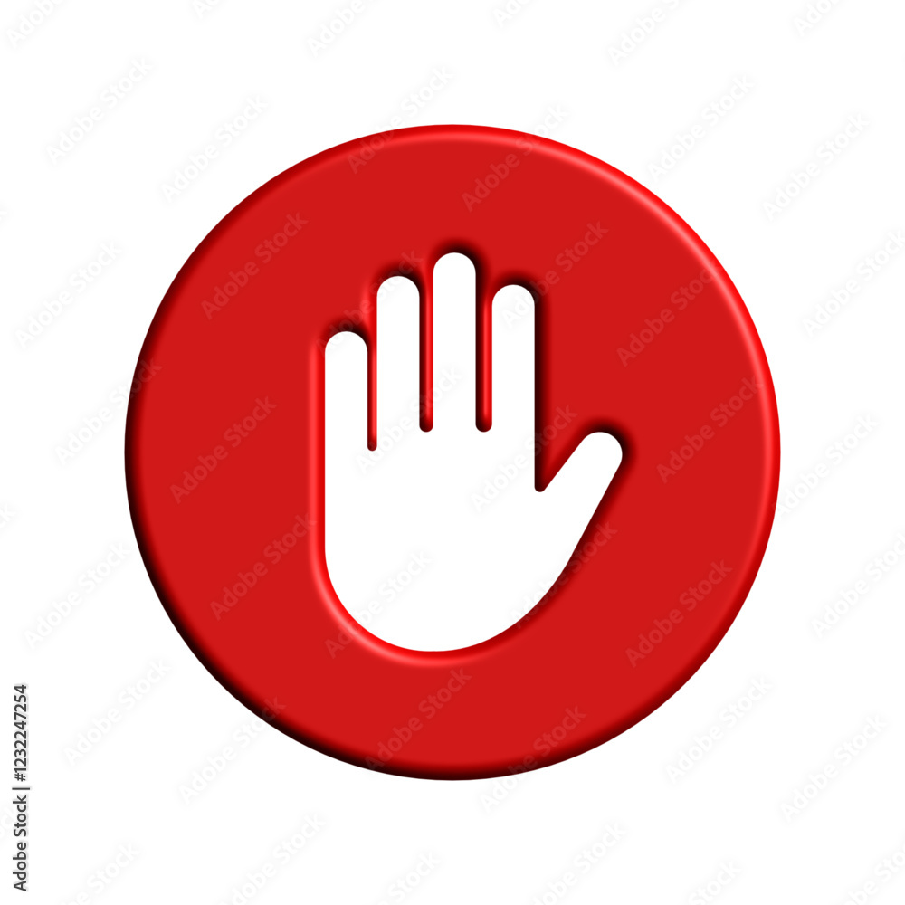stop hand sign 3d style stop hand sign 3d style