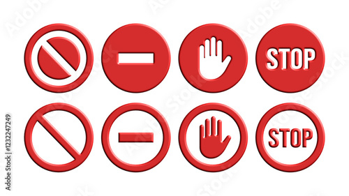 Free Download The general prohibition sign collection. stop sign. 3d style - GFXLoad
