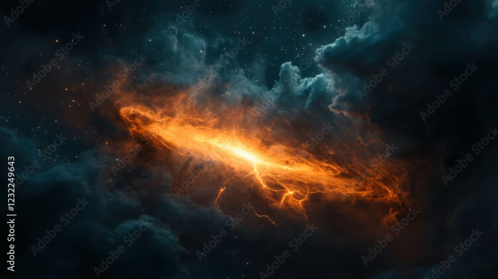 An Extraordinary Scene of a Black Hole Colliding with Cosmic Elements in Deep Space An Extraordinary Scene of a Black Hole Colliding with Cosmic Elements in Deep Space