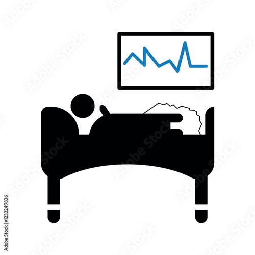 Medical patient treatment icon.	