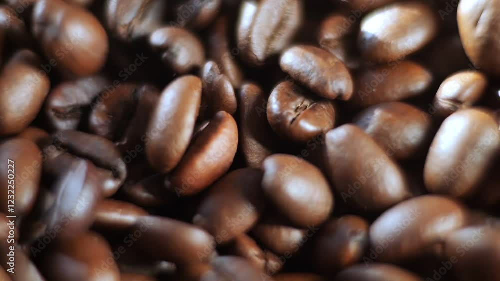A close up of coffee beans with the beans showing their inner structure. The beans are brown and have a rough texture A close up of coffee beans with the beans showing their inner structure. The beans are brown and have a rough texture