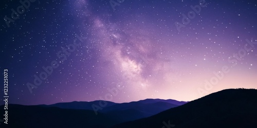 Wallpaper Mural Breathtaking view of the milky way galaxy illuminating a night sky with countless stars over a dark mountain range Torontodigital.ca
