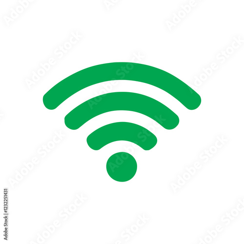 Green wifi signal icon silhouette vector illustration design on white background.