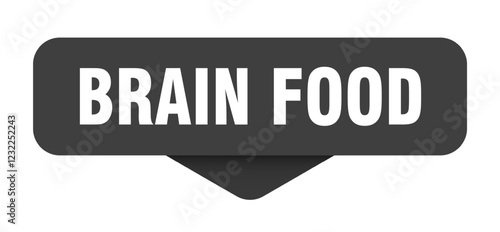 brain food sticker. brain food sign on transparent background