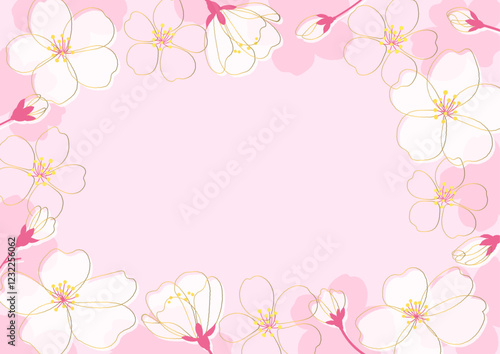 桜のフレーム – 優雅で華やかな春の背景