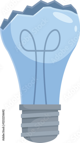 Broken light bulb representing a sudden interruption in the flow of new ideas and creativity