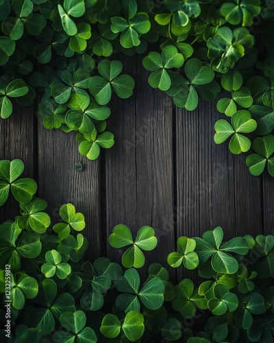 clover on wooden background