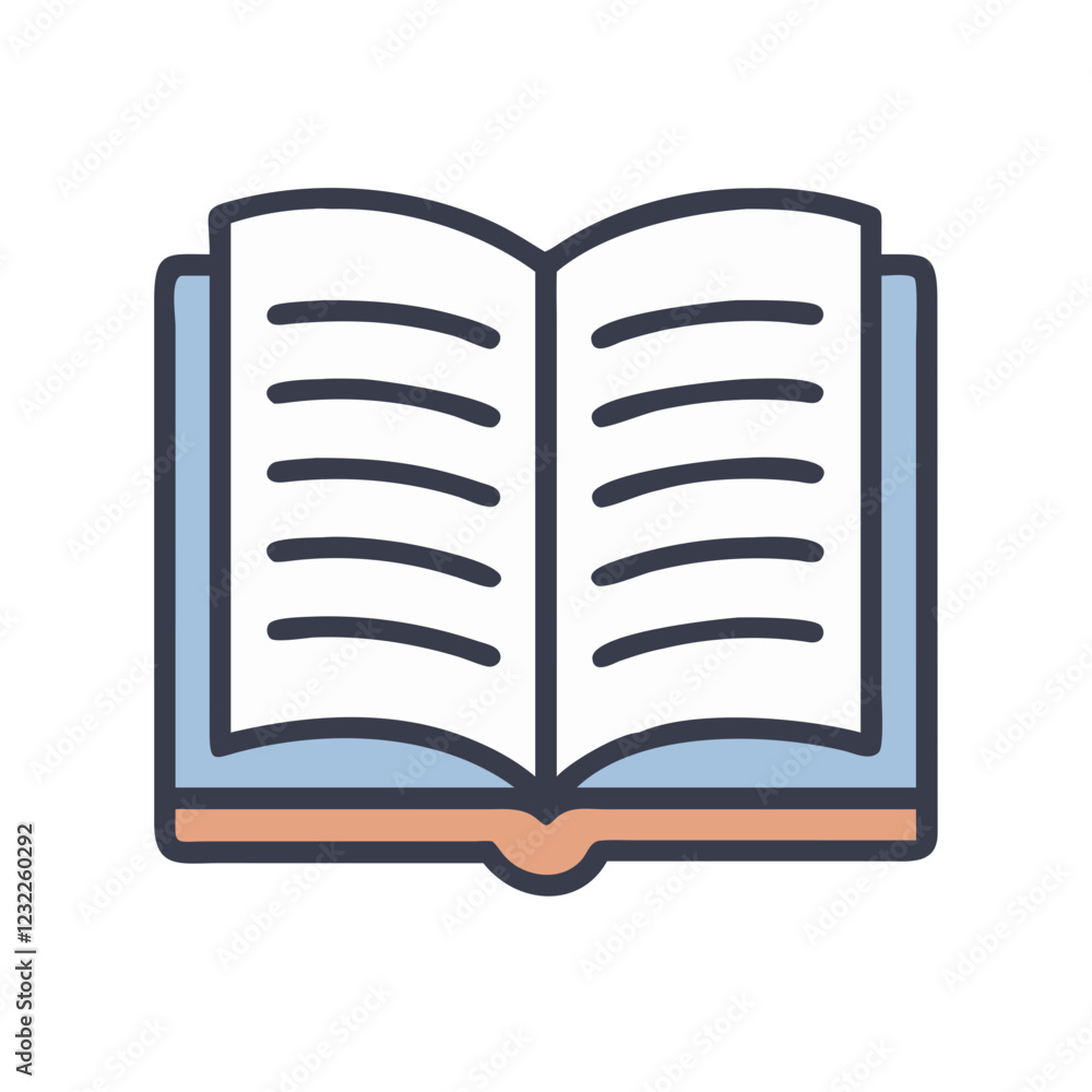 Open Book Icon Vector for Educational and Literary Use Open Book Icon Vector for Educational and Literary Use
