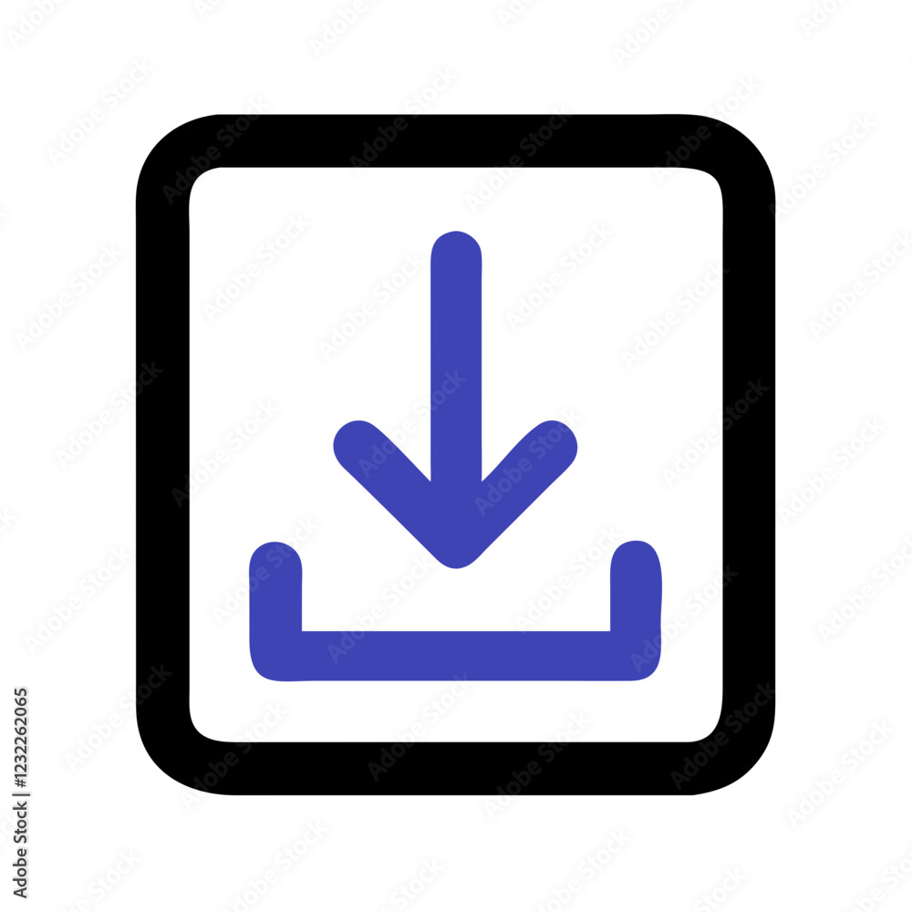 Clean Download Icon Vector for File Transfer