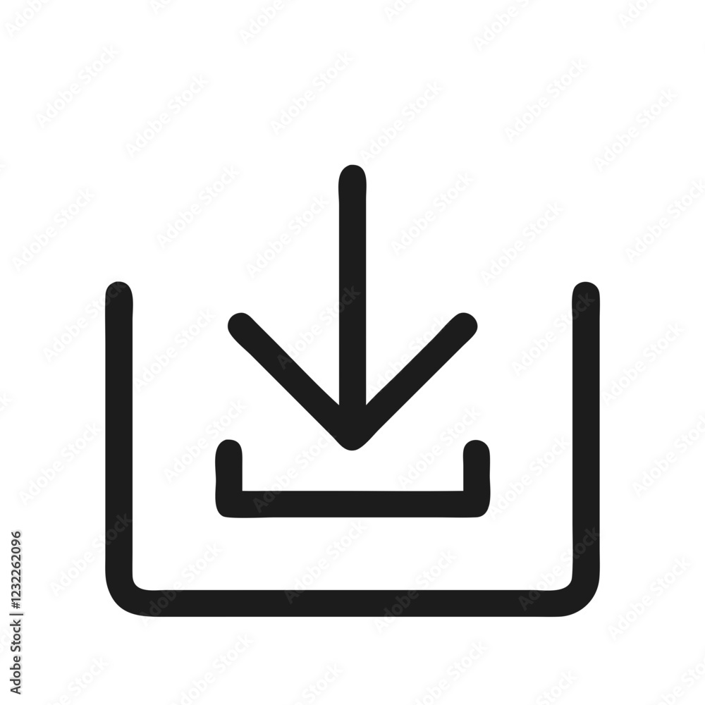 Clean Download Icon Vector for File Transfer Clean Download Icon Vector for File Transfer
