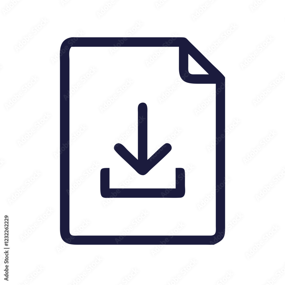 Minimalist File Download Symbol in Vector Format Minimalist File Download Symbol in Vector Format