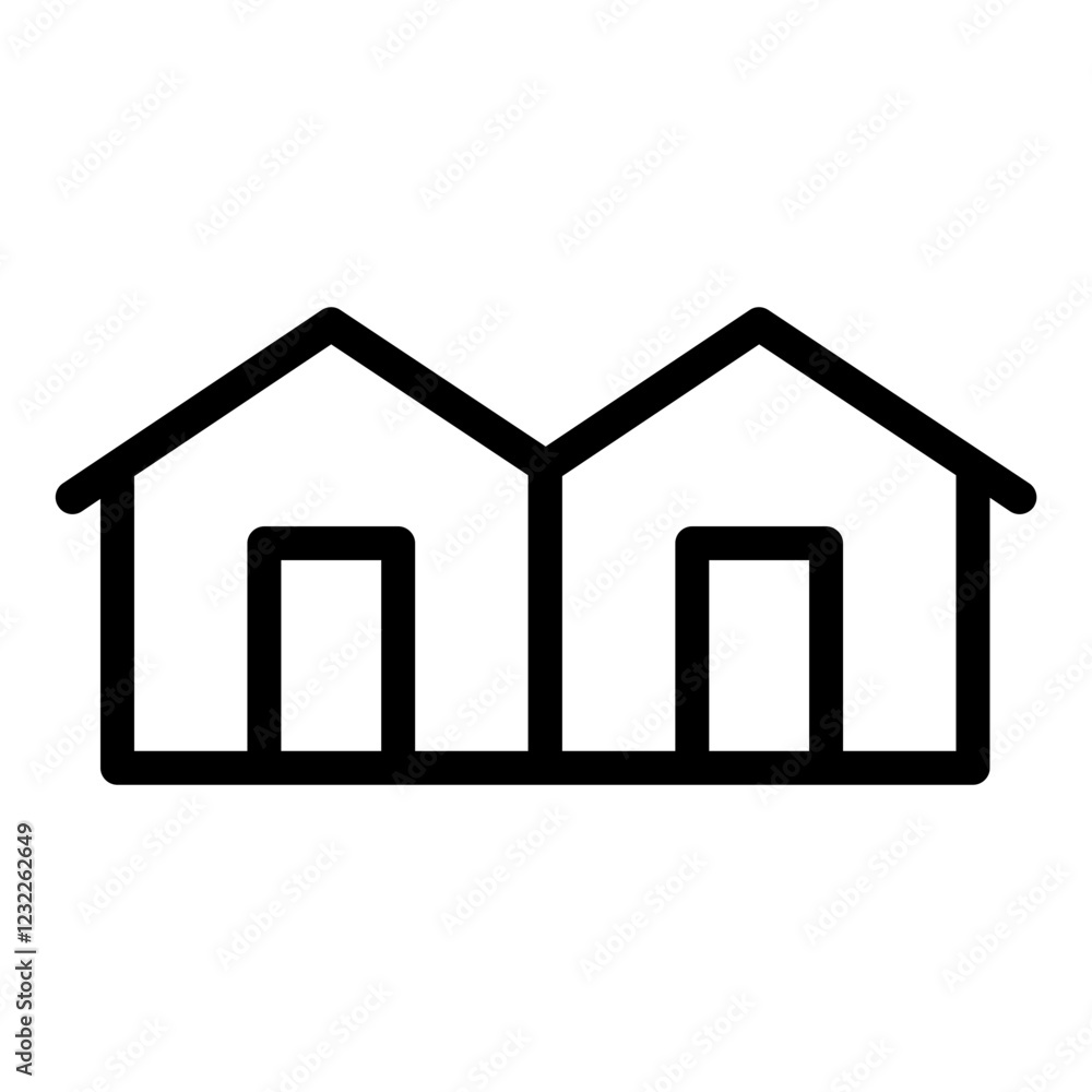 Residential area icon. Vector line icon Residential area icon. Vector line icon
