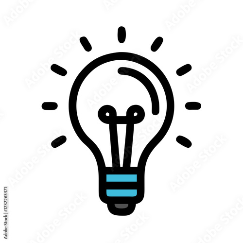 Energy and Innovation Symbol: Lightbulb Vector Icon