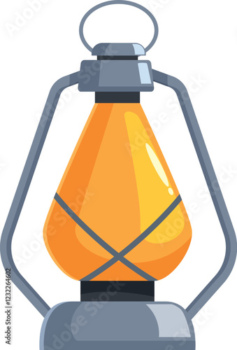 Kerosene lamp emitting a warm orange glow, perfect for camping or emergencies
