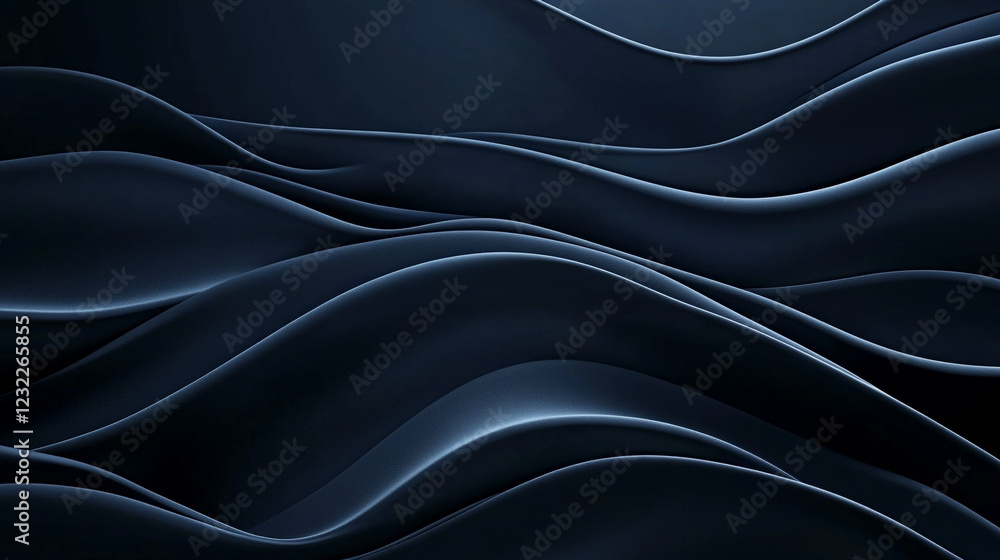 Obraz premium Abstract Dark Blue Waves Elegant Smooth Background Design Texture Art Navy Curve Style Fluid Modern 