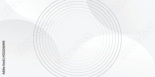White geometric abstract background overlap layer on bright space with lines effect decoration. Modern graphic design element circles style concept for banner. eps 10