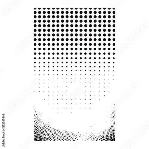 For a vintage comic backdrop, use a gradient dotted noise texture with fades. A grunge halftone background with shadow-like black dots. monochromatic background in black and white. Overland pop art, a