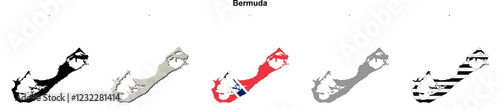 Bermuda outline map set