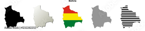 Bolivia outline map set