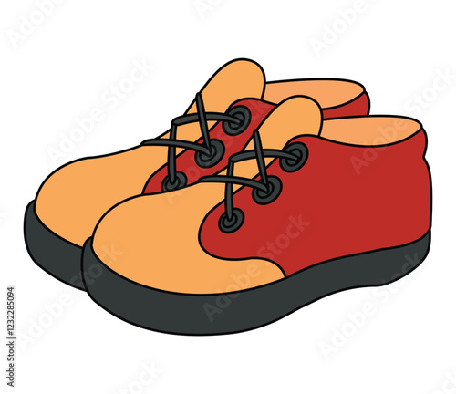 Pair of boy shoes vector illustration