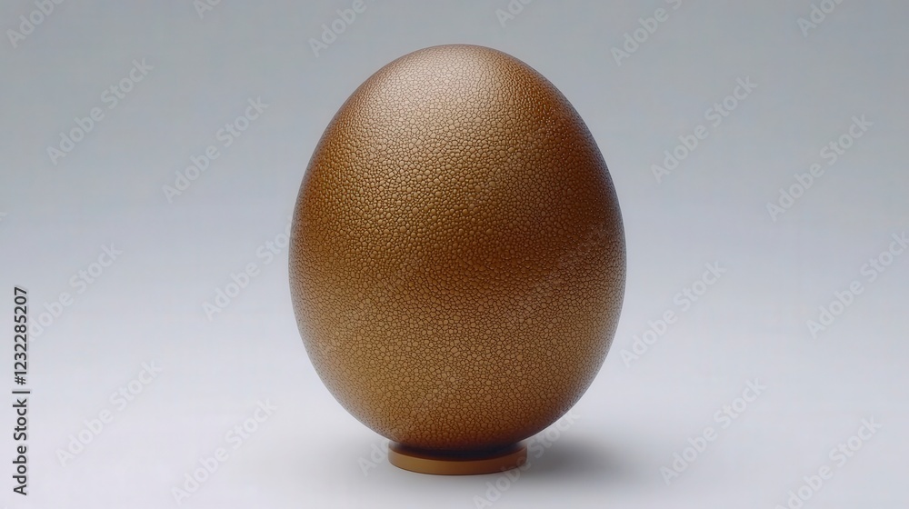 Brown Textured Egg on a Smooth Background Brown Textured Egg on a Smooth Background