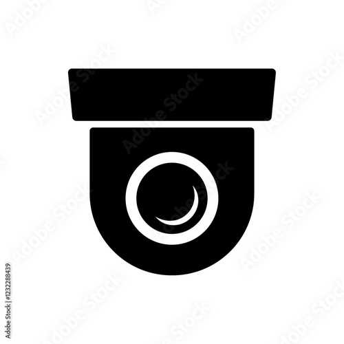 ドーム型防犯カメラのアイコン。セキュリティカメラ、CCTV、ネットワークカメラ、スマートカメラ、ホームセキュリティのベクターイラスト。