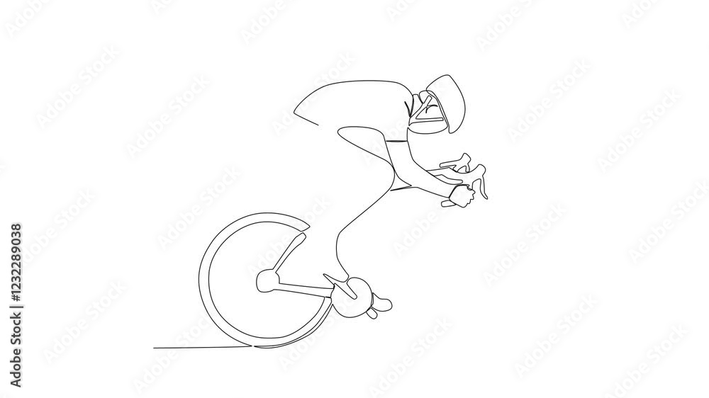 Bike vector illustration video in one editable line constantly draw one line bike design or Minimalism bike vector