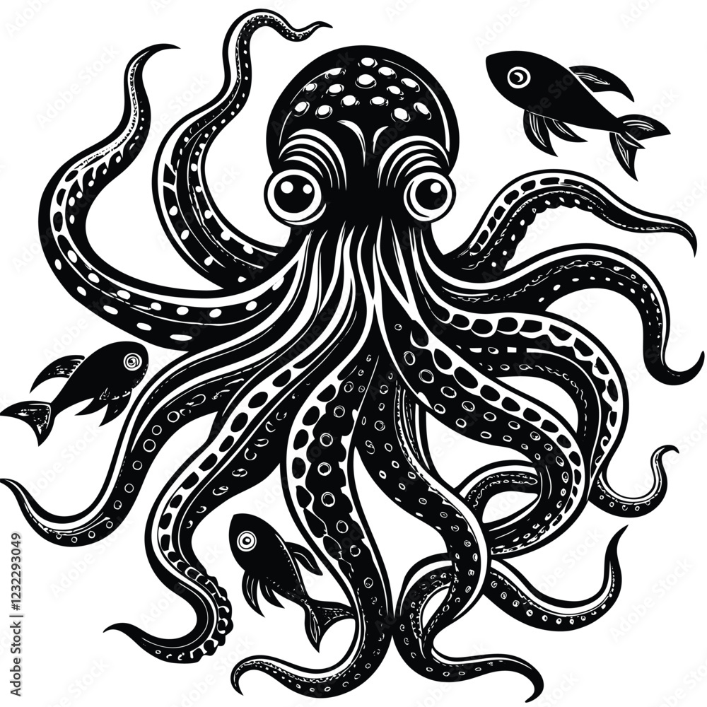 Obraz premium Tribal tattoo vector illustration featuring ornate patterns and decorative floral elements