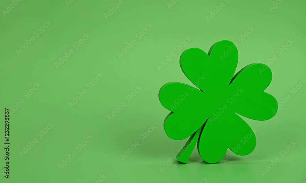 Green Four-Leaf Clover 3d symbol Green Four-Leaf Clover 3d symbol