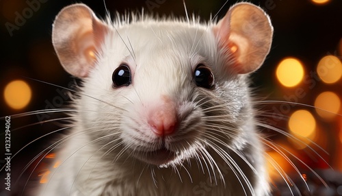 rat on a black background