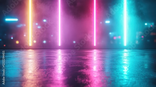 Wallpaper Mural Neon glow illuminates a vibrant city skyline under the night sky Torontodigital.ca