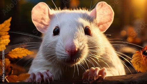 rat on a white