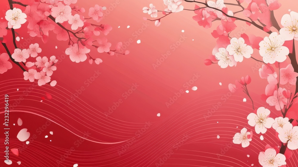 Fototapeta premium Elegant Cherry Blossom Floral Background for Spring Celebrations