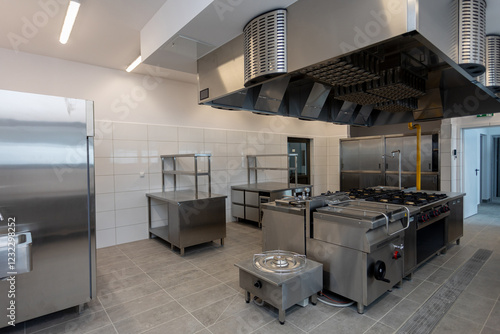 A Modern Industrial Kitchen equipped with HighQuality Stainless Steel Equipment and Appliances