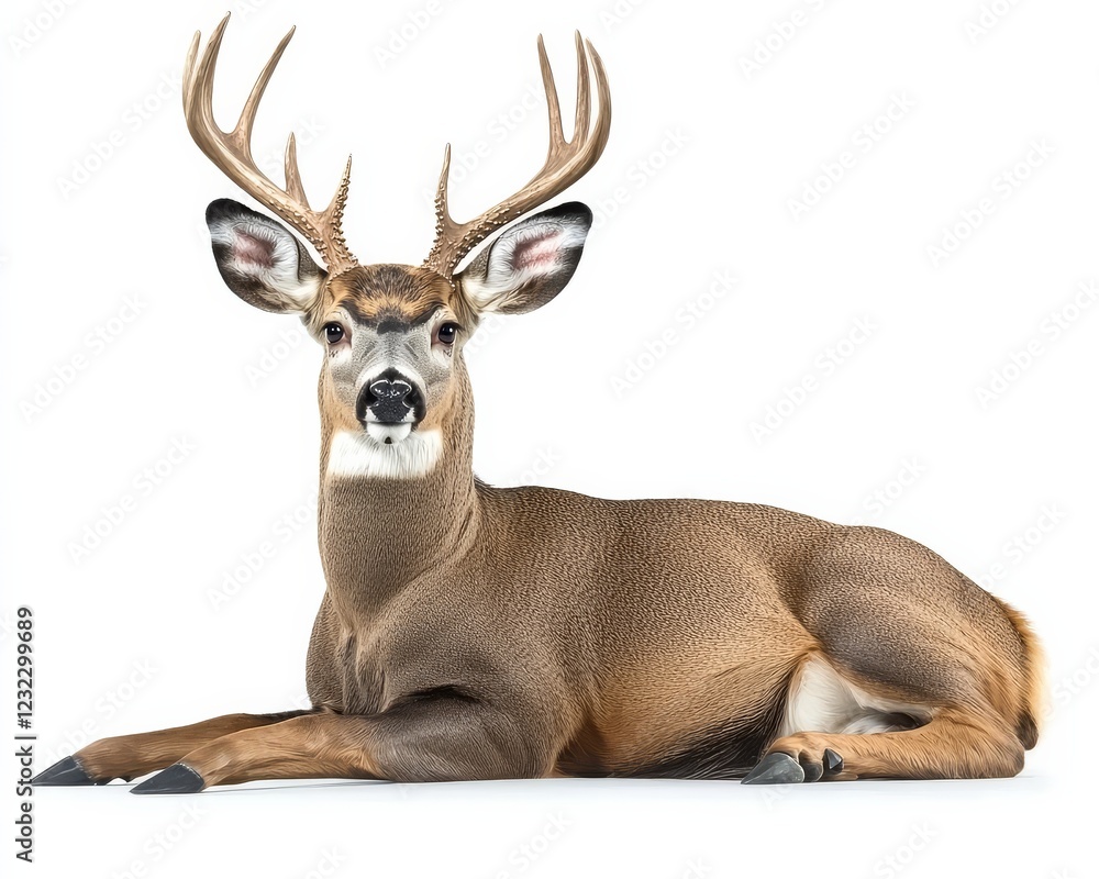Elegant Display of Mule Deer Against a White Canvas Elegant Display of Mule Deer Against a White Canvas