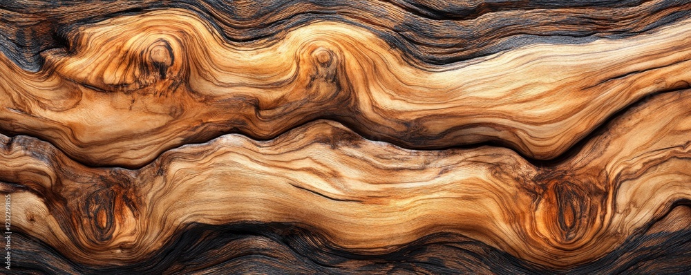 High-resolution image showcasing the exquisite texture of stained cedar wood Note the deep, swirling grain patterns and the rich, polished, glossy surface Ideal for woodworking projects, furniture High-resolution image showcasing the exquisite texture of stained cedar wood Note the deep, swirling grain patterns and the rich, polished, glossy surface Ideal for woodworking projects, furniture