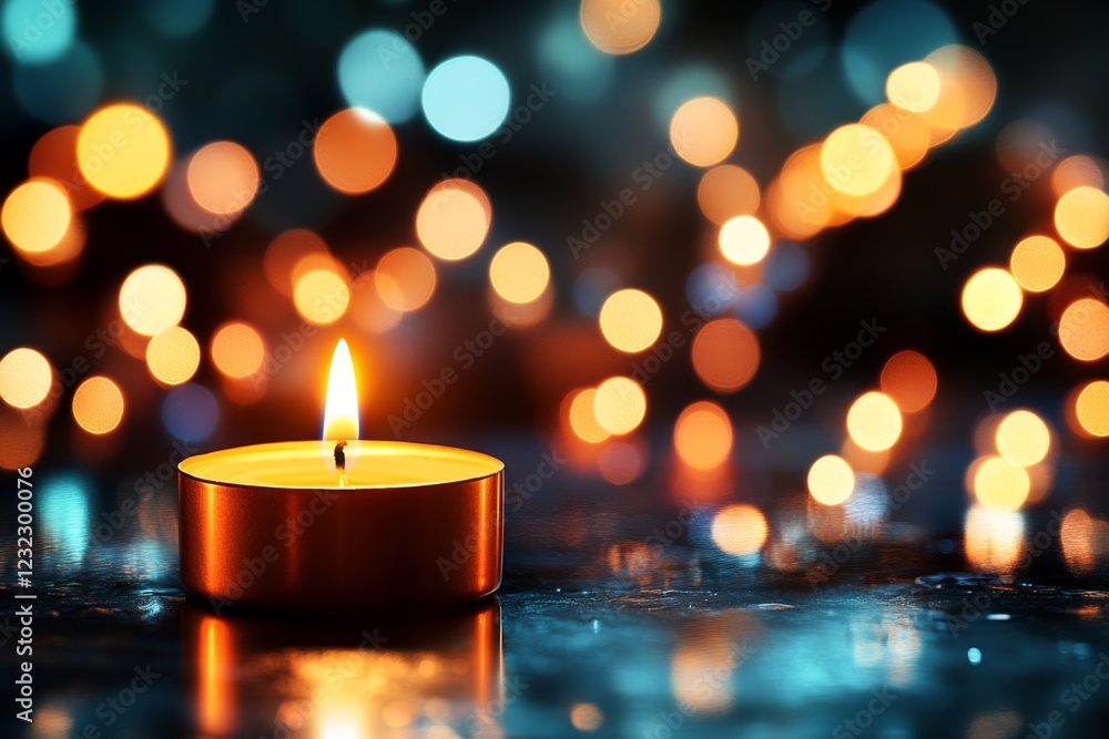 A single candle burning brightly in a dark room, symbolizing guidance and focus A single candle burning brightly in a dark room, symbolizing guidance and focus