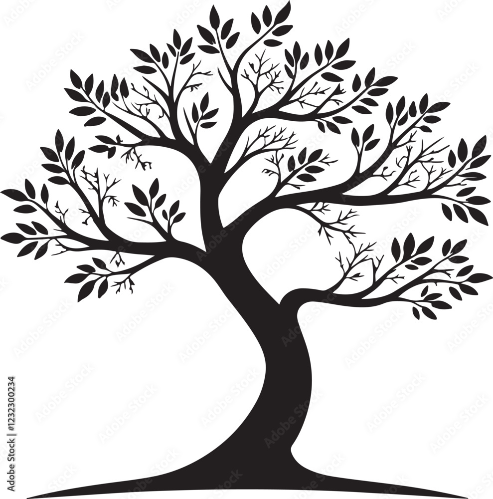 Fototapeta premium Isolated black tree icon Vector, black tree Silhouette,black tree icon set, black tree for logo,color black tree Vector illustration, Vector Graphic, EPS 10 , clip art work
