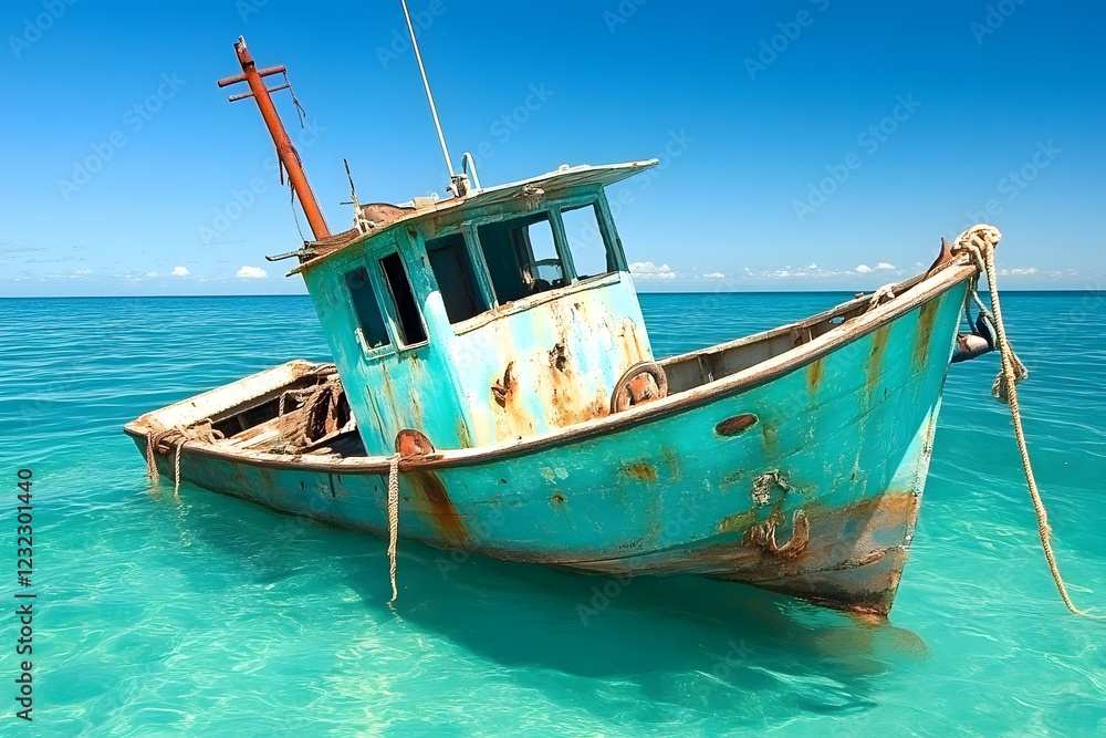 Verlassenes altes Fischerboot im türkisblauen Wasser – Maritimer Charme des Verfalls
mathematica
Kopieren
Bearbeiten
Verlassenes altes Fischerboot im türkisblauen Wasser – Maritimer Charme des Verfalls
mathematica
Kopieren
Bearbeiten