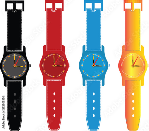 set of watches Hand watch vector art illustration design beautiful hand watch wrist watch design vector art illustration design set of  Colorful watches 