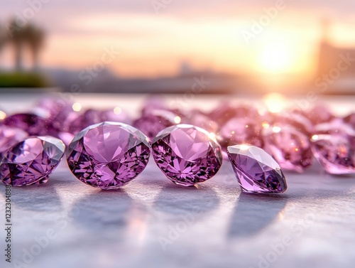 Discover brilliance with exquisite pink diamonds, each a sparkling gem reflecting passion and vision These facets, like a motivated leader exuding confidence, inspire action and beauty Explore a photo