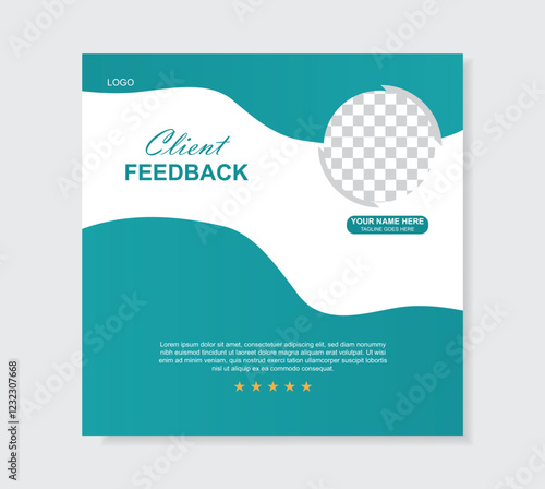 Customer feedback testimonial social media post web banner template