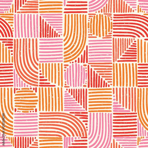 Hand drawn abstract seamless pattern, ethnic background, simple style - great for textiles, banners, wallpapers, wrapping - vector design