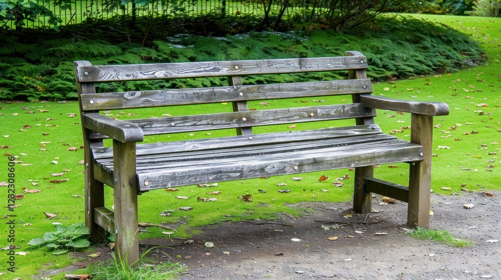 Serene Park Bench: A Moment of Tranquility Serene Park Bench: A Moment of Tranquility
