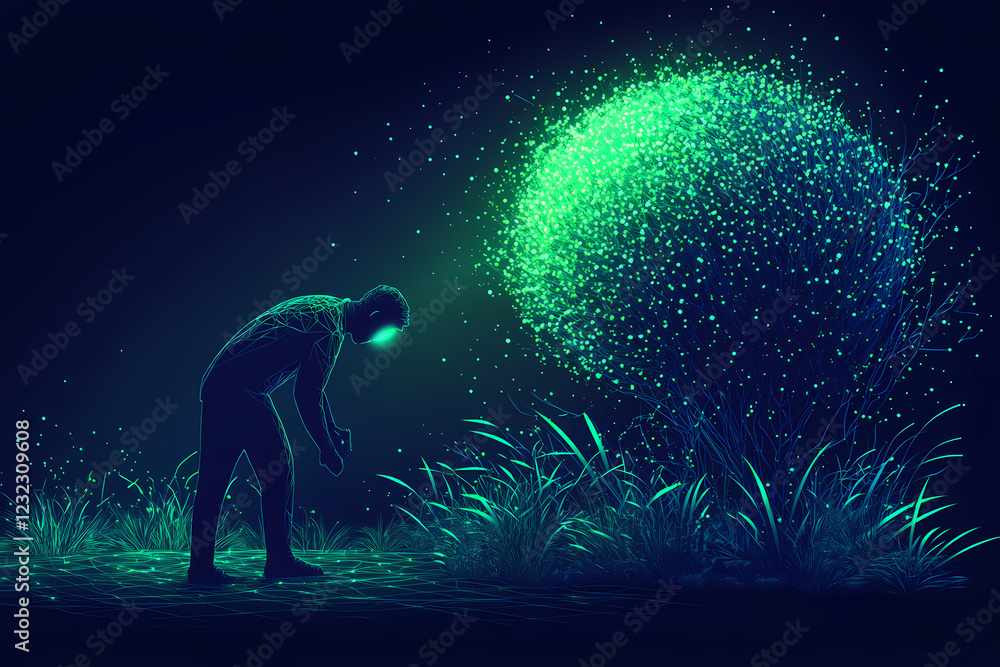 Obraz premium Vector illustration of an environmental scientist conducting research in a modern laboratory setting