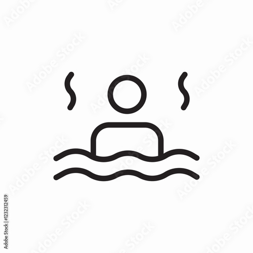 Warm pool spa swim icon vector sign